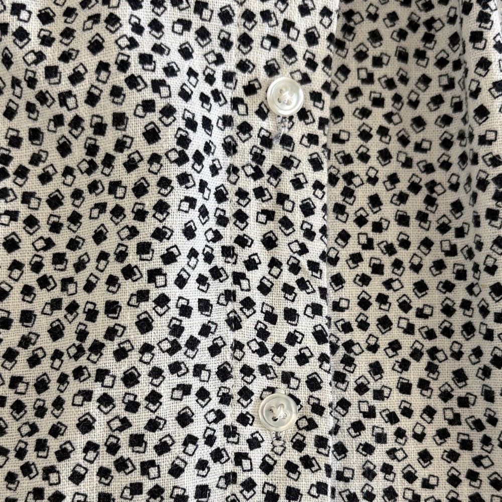 Banana Republic White Dress with Black Dot Print and Tie Waist - Picture 3 of 4